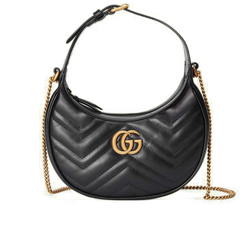 G*u*i gg marmont half-moon-shaped mini bag 699514 (21*11*5cm)